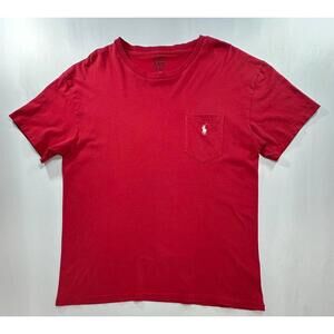 Polo Ralph Lauren 100% Cotton Pocketed T-Shirt Red Mens M